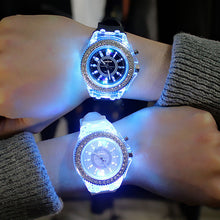 Load image into Gallery viewer, Flash Luminous Watch Led light Personality trends students lovers jellies woman men's watches light WristWatch
